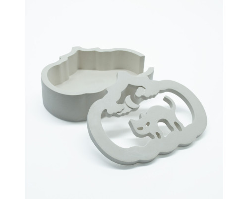 Гипсовая фигурка "Тыква Хэллоуина" (кот), 2 детали, 7*10*3cm. CM*