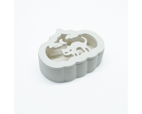 Гипсовая фигурка "Тыква Хэллоуина" (кот), 2 детали, 7*10*3cm. CM*