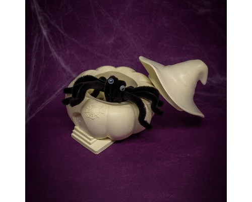 Figurina din gips borcanas cu capac "Dovleac cu palarie" 2 piese, h 9cm. CM*