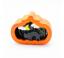 Set creatie cu figurina din gips "Dovleac de Halloween" (pisica), 2 piese, 7*10*3cm. CM*