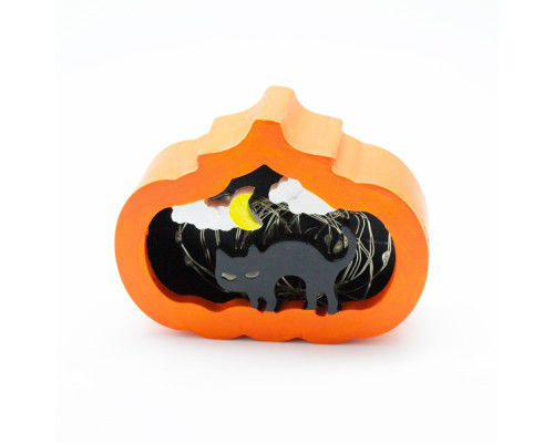 Set creatie cu figurina din gips "Dovleac de Halloween" (pisica), 2 piese, 7*10*3cm. CM*