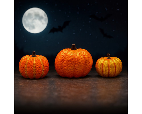 Set creatie cu figurine din gips "Dovleac" 3 piese, h 3, h 4, h 5cm. CM*3131