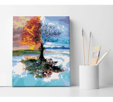 Набор для рисования по номерам 30*40 "Дерево сезонов" ECO(без коробки) 1002