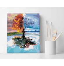 Set pictură pe numere 30*40 "Arborele anotimpurilor"ECO(fara cutie) 1002