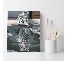 Набор для рисования по номерам 30*40 "Отражение тигра" ECO(без коробки)1005