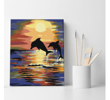 Набор для рисования по номерам 30*40 "Пара дельфинов" ECO(без коробки) 1097