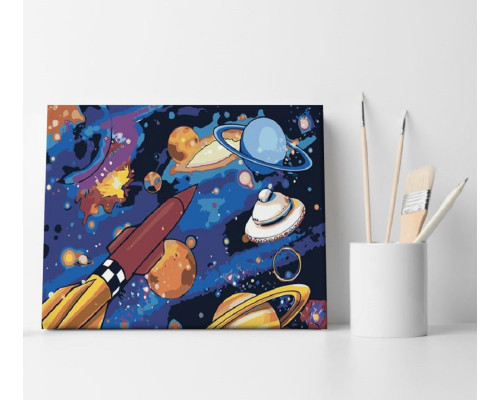 Набор для рисования по номерам 30*40 "Космический полёт" ECO(без коробки) 1150