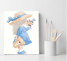 Set pictură pe numere 30*40 "Fetița în albastru" ECO(fara cutie) 1305