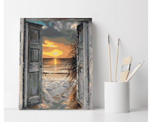 Set pictură pe numere 30*40 "Poarta spre apusul mării" ECO(fara cutie) 1347