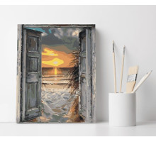 Set pictură pe numere 30*40 "Poarta spre apusul mării" ECO(fara cutie) 1347