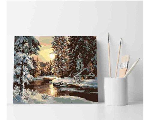 Набор для рисования по номерам 30*40 "Зимняя река" ECO(без коробки) 3146