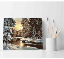 Set pictură pe numere 30*40 "Râu de iarnă" ECO(fara cutie) 3146