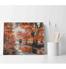 Set pictură pe numere 30*40 "Toamna în doi" ECO(fara cutie) 3726