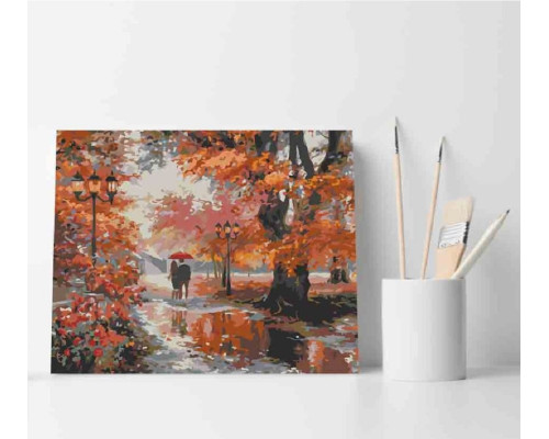 Набор для рисования по номерам 30*40 "Осень вдвоем" ECO(без коробки) 3726