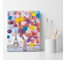 Set pictură pe numere 30*40 "Baloanele și Turnul Eiffel" ECO(fara cutie) 1034