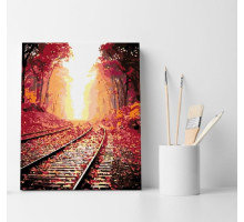 Набор для рисования по номерам 30*40 "Осенняя дорога" ECO(без коробки) 1115