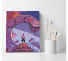 Набор для рисования по номерам 30*40 "Самурай и Змей" ECO(без коробки) 1151
