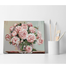 Set pictură pe numere 30*40 "Bujori delicați" ECO(fara cutie) 1162