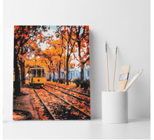 Набор для рисования по номерам 30*40 "Осенний трамвай" ECO(без коробки) 3016