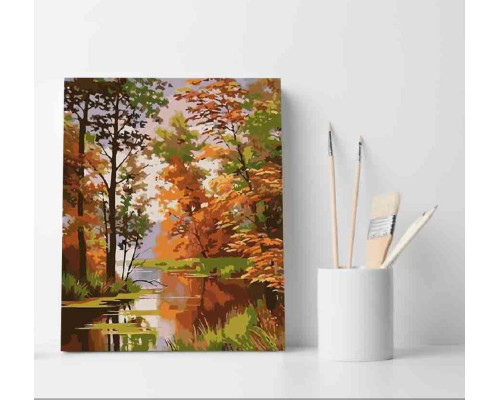 Набор для рисования по номерам 30*40 "Осенняя река" ECO(без коробки) 3790