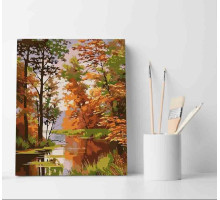 Набор для рисования по номерам 30*40 "Осенняя река" ECO(без коробки) 3790