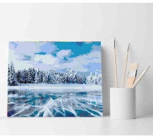 Набор для рисования по номерам 30*40 "Ледяное озеро" ECO(без коробки) 3852