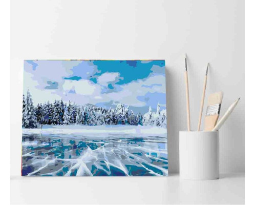 Set pictură pe numere 30*40 "Lacul înghețat" ECO(fara cutie) 3852