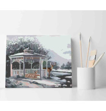 Set pictură pe numere 30*40 "Cerbi lângă foișor" ECO(fara cutie) 3923