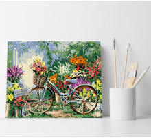 Set pictură pe numere 30*40 "Bicicleta florăresei" ECO(fara cutie) 4205