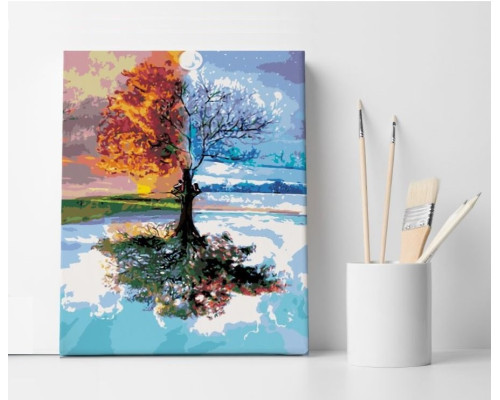 Set pictură pe numere 30*40 "Arborele anotimpurilor" 1002