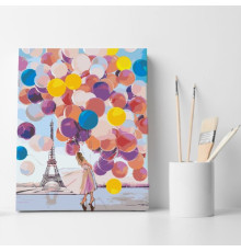 Set pictură pe numere 30*40 "Baloanele și Turnul Eiffel" 1034