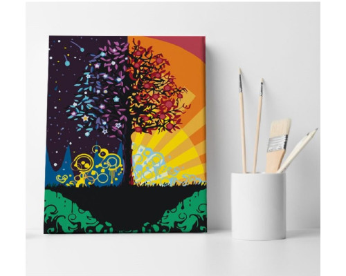 Набор для рисования по номерам 30*40 "День и Ночь" 1106