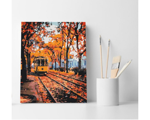 Set pictură pe numere 30*40 "Tramvaiul de toamnă" 3016