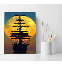 Набор для рисования по номерам 30*40 "Корабль в полнолуние" 3564