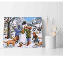 Set pictură pe numere 30*40 "Distracții de iarnă" 4043