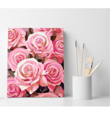 Set pictură pe numere 30*40 "Trandafiri roz" 4316