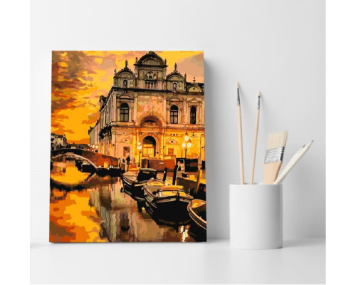 Набор для рисования по номерам 30*40 "Золотое небо Венеции" 4434