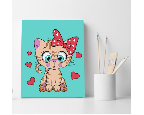 Набор для рисования по номерам 30*40 "Милая кошечка" 4534