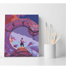 Набор для рисования по номерам 40*50 "Самурай и Змей" 1151