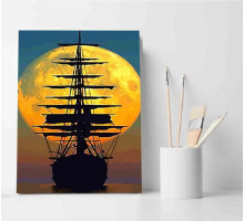 Set pictură pe numere 40*50 "Corabie la lună plină" 3564