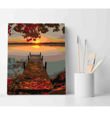 Set pictură pe numere 40*50 "Apus la lac" 3784