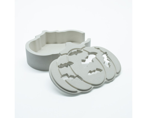 Гипсовая фигурка "Тыква Хэллоуина" (летучая мышь), 2 детали, 7*10*3cm. CM*