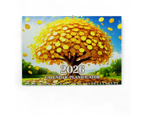 Calendar de perete planificator, pe spira, 2026 (1 bloc) Ar*