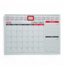 Calendar de perete planificator, pe spira, 2026 (1 bloc) Ar*