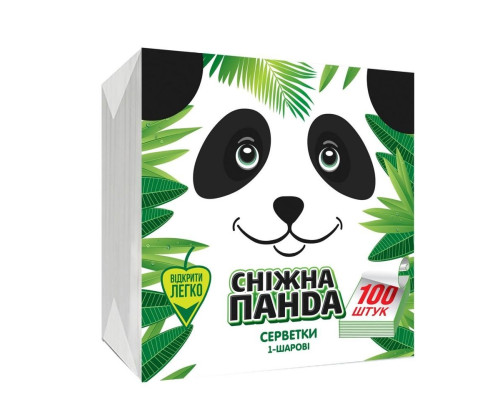 Столовые салфетки Snow Panda, белые, 33*33см. 100 шт. (12)