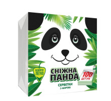 Столовые салфетки Snow Panda, белые, 33*33см. 100 шт. (12)
