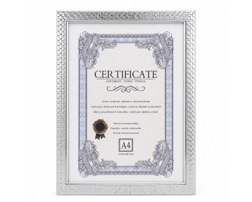 Фоторамка A4 (21x29.7cm), 20мм, серебро, S5-4 (60)