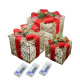 Set 3 cutii decorative cu iluminare LED, auriu *4624 (8)