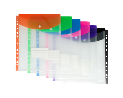 Mapa plic cu buton, A4, plastic, cu europerforare (6/600)