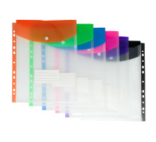 Mapa plic cu buton, A4, plastic, verticala, cu europerforare (6/600)